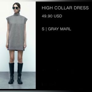ZARA high collar dress